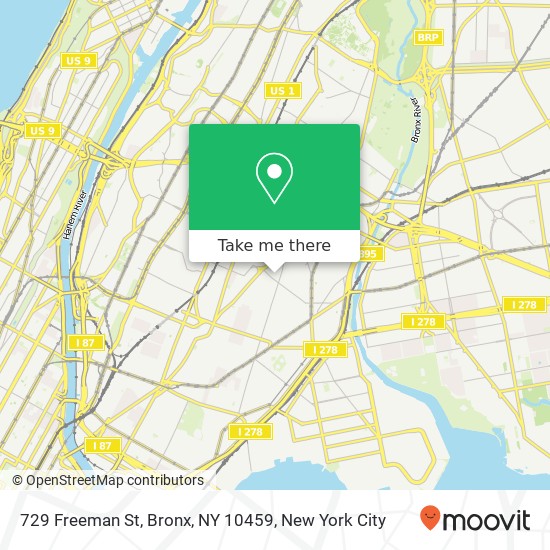 Mapa de 729 Freeman St, Bronx, NY 10459