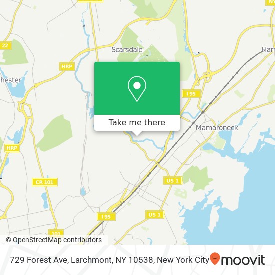 Mapa de 729 Forest Ave, Larchmont, NY 10538