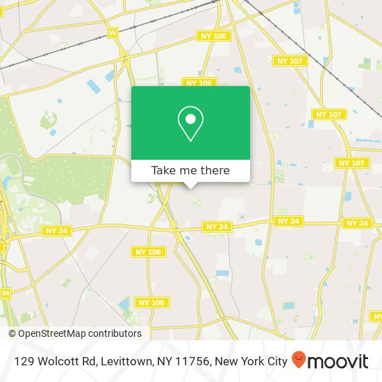 Mapa de 129 Wolcott Rd, Levittown, NY 11756