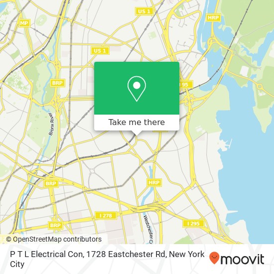 P T L Electrical Con, 1728 Eastchester Rd map