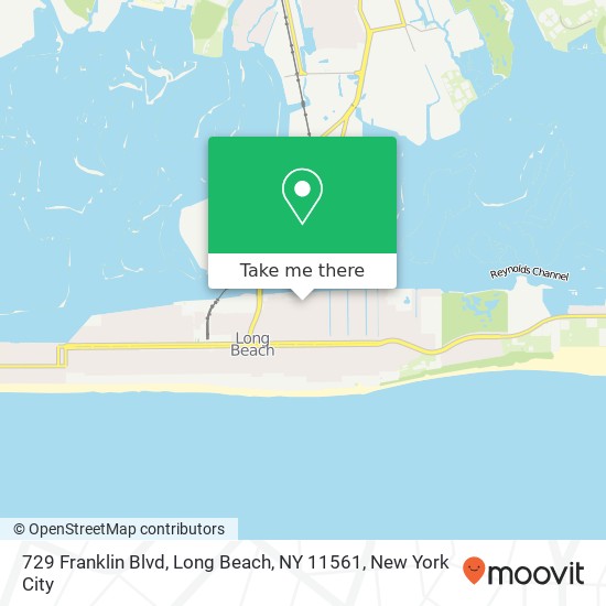 Mapa de 729 Franklin Blvd, Long Beach, NY 11561