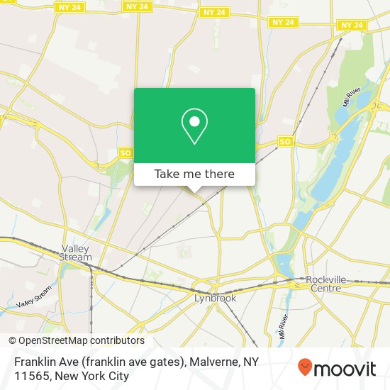 Mapa de Franklin Ave (franklin ave gates), Malverne, NY 11565