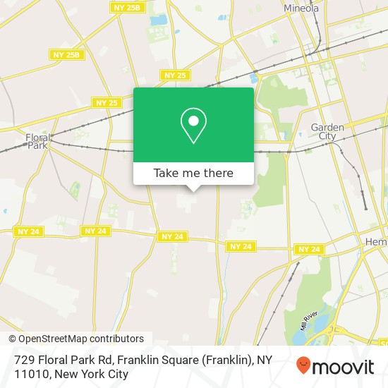 Mapa de 729 Floral Park Rd, Franklin Square (Franklin), NY 11010