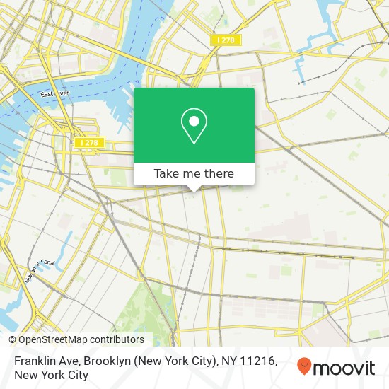 Mapa de Franklin Ave, Brooklyn (New York City), NY 11216