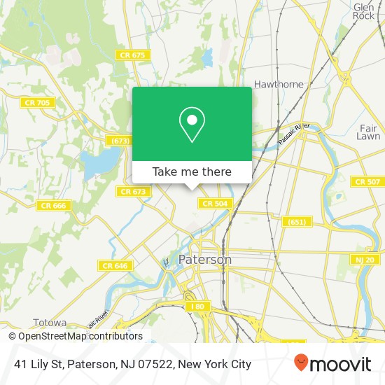Mapa de 41 Lily St, Paterson, NJ 07522