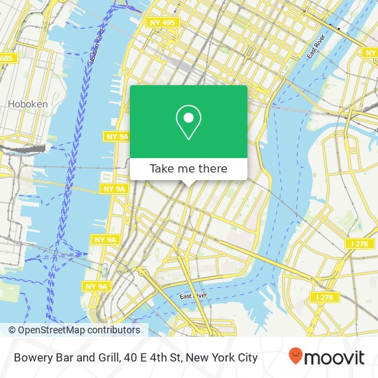 Bowery Bar and Grill, 40 E 4th St map