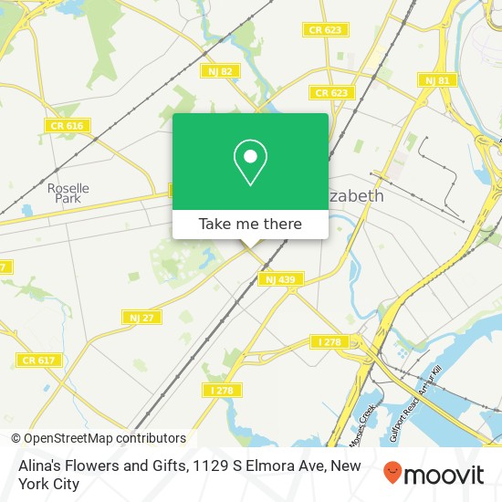 Alina's Flowers and Gifts, 1129 S Elmora Ave map