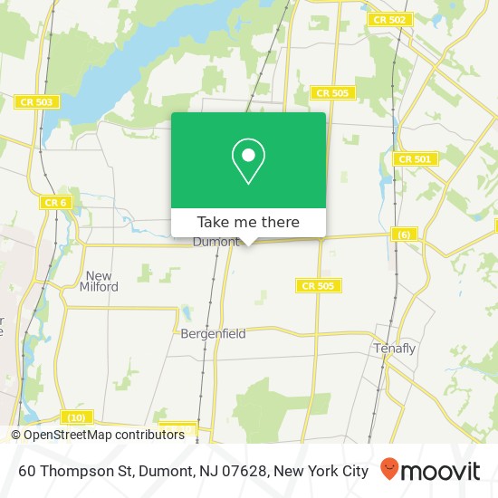 Mapa de 60 Thompson St, Dumont, NJ 07628