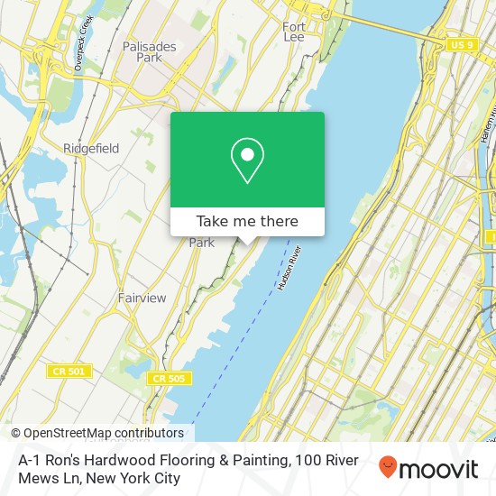 Mapa de A-1 Ron's Hardwood Flooring & Painting, 100 River Mews Ln