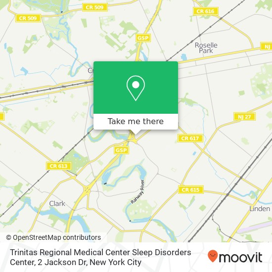 Mapa de Trinitas Regional Medical Center Sleep Disorders Center, 2 Jackson Dr