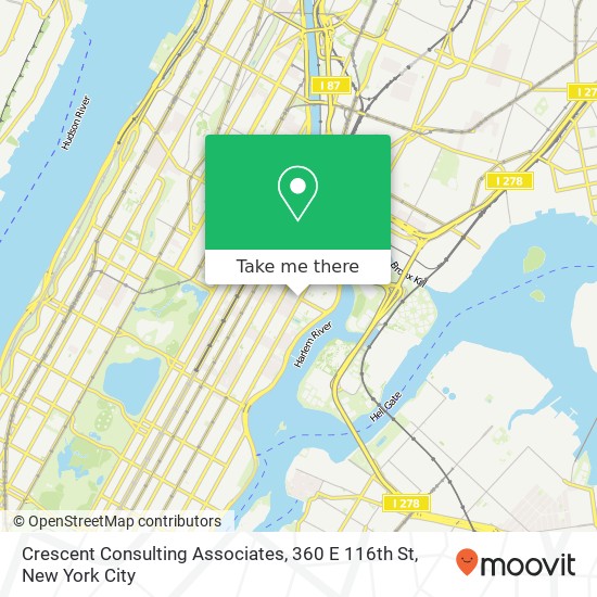 Mapa de Crescent Consulting Associates, 360 E 116th St