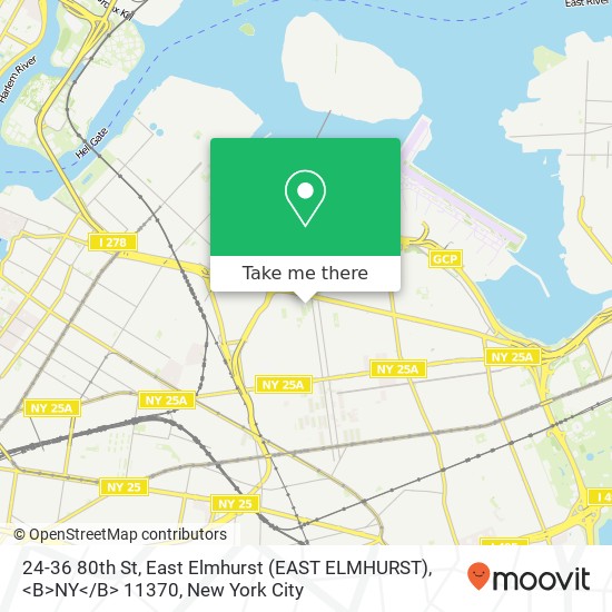 Mapa de 24-36 80th St, East Elmhurst (EAST ELMHURST), <B>NY< / B> 11370