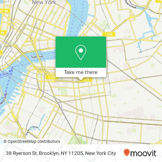 Mapa de 38 Ryerson St, Brooklyn, NY 11205