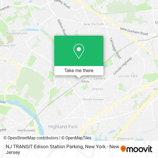 NJ TRANSIT Edison Station Parking map