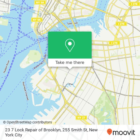 23 7 Lock Repair of Brooklyn, 255 Smith St map