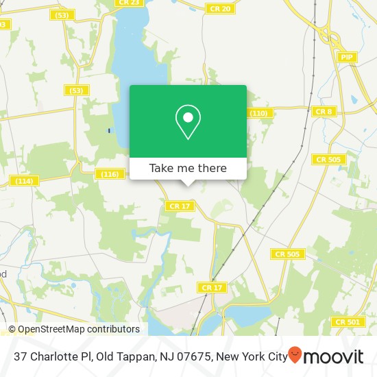 Mapa de 37 Charlotte Pl, Old Tappan, NJ 07675