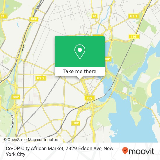 Mapa de Co-OP City African Market, 2829 Edson Ave