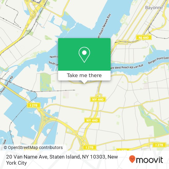 Mapa de 20 Van Name Ave, Staten Island, NY 10303