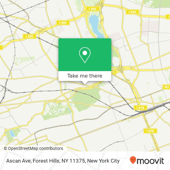 Mapa de Ascan Ave, Forest Hills, NY 11375