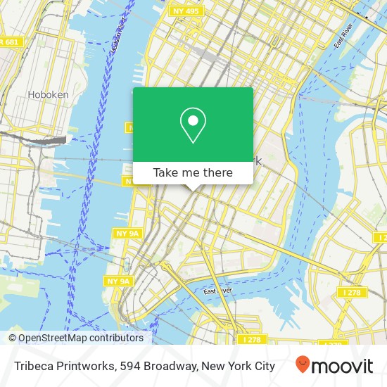 Mapa de Tribeca Printworks, 594 Broadway
