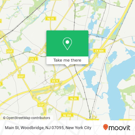 Mapa de Main St, Woodbridge, NJ 07095