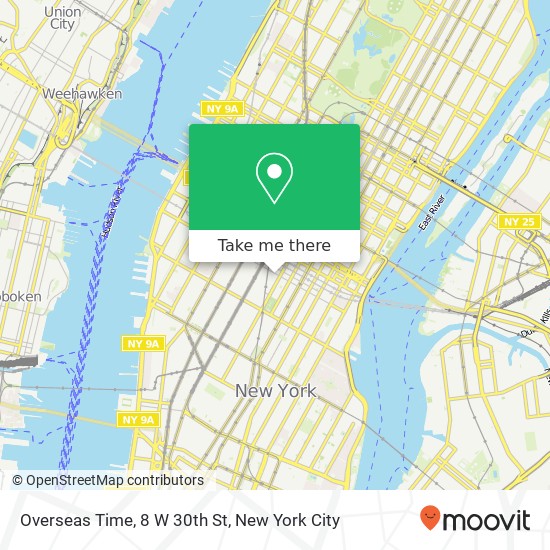 Overseas Time, 8 W 30th St map