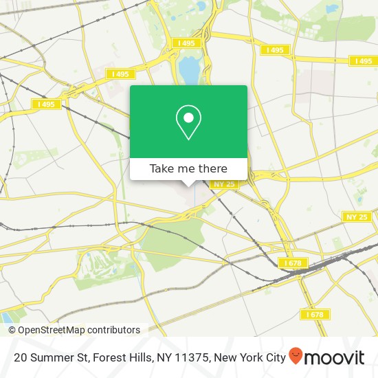 Mapa de 20 Summer St, Forest Hills, NY 11375