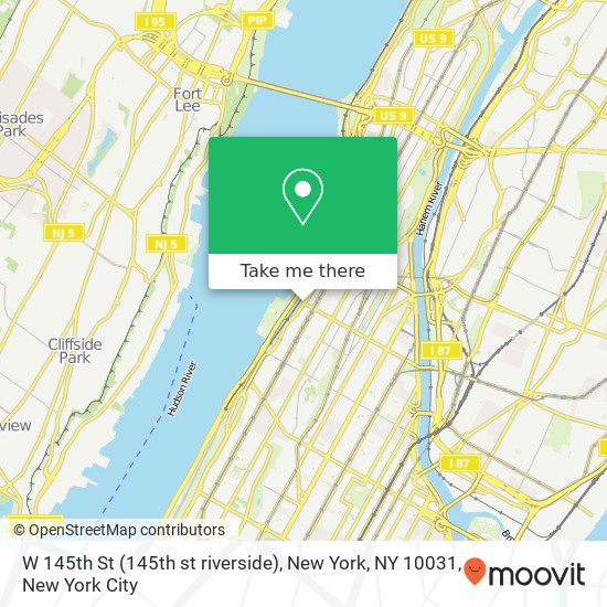 W 145th St (145th st riverside), New York, NY 10031 map