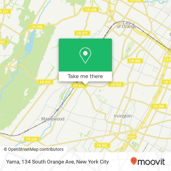 Mapa de Yama, 134 South Orange Ave