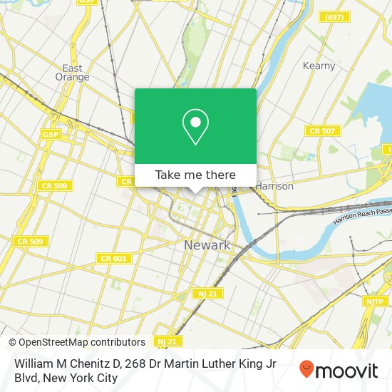 Mapa de William M Chenitz D, 268 Dr Martin Luther King Jr Blvd