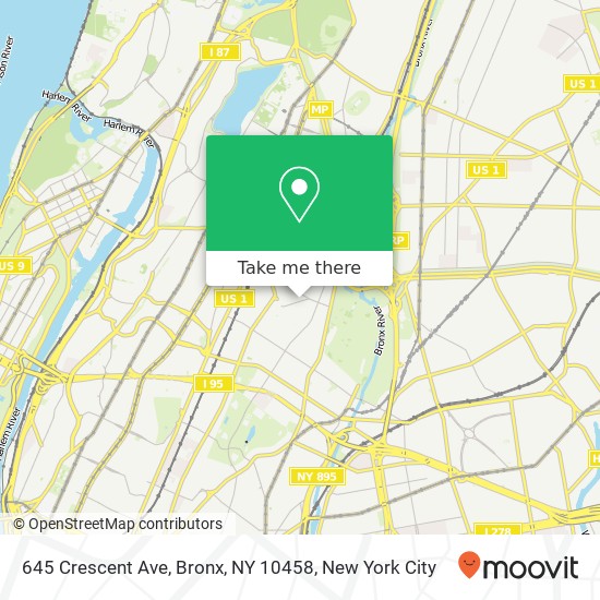 645 Crescent Ave, Bronx, NY 10458 map