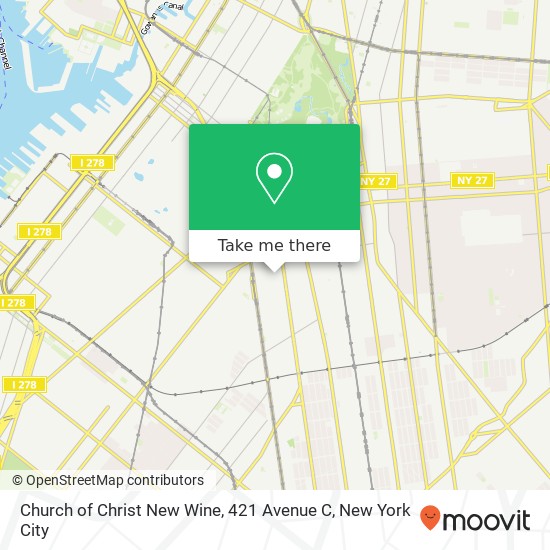Mapa de Church of Christ New Wine, 421 Avenue C