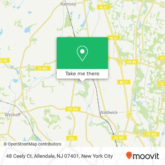 Mapa de 48 Ceely Ct, Allendale, NJ 07401