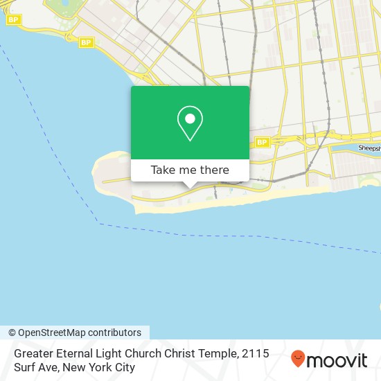 Mapa de Greater Eternal Light Church Christ Temple, 2115 Surf Ave