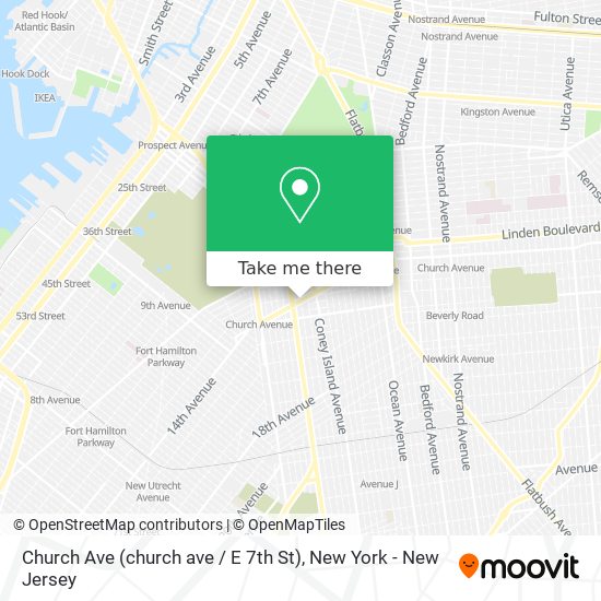 Mapa de Church Ave (church ave / E 7th St)