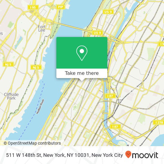 Mapa de 511 W 148th St, New York, NY 10031