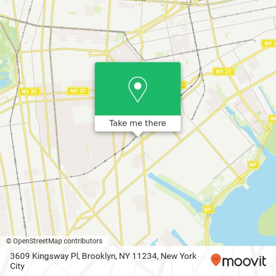 Mapa de 3609 Kingsway Pl, Brooklyn, NY 11234