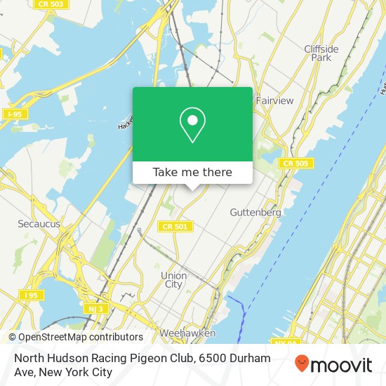 Mapa de North Hudson Racing Pigeon Club, 6500 Durham Ave
