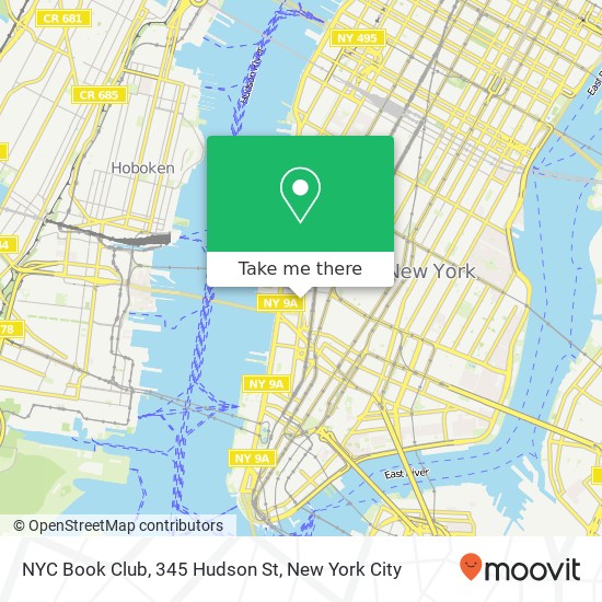 NYC Book Club, 345 Hudson St map