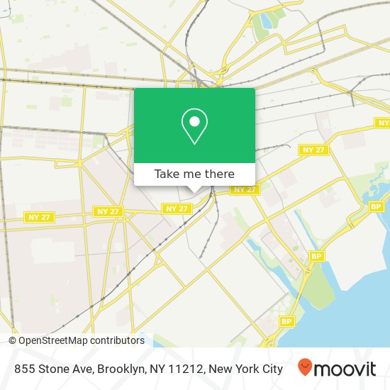 Mapa de 855 Stone Ave, Brooklyn, NY 11212