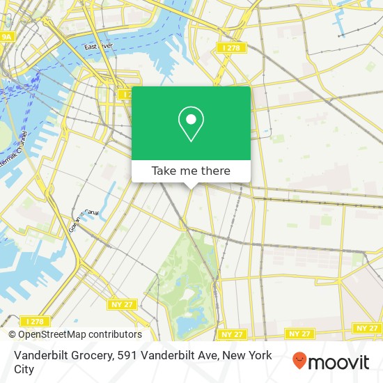 Mapa de Vanderbilt Grocery, 591 Vanderbilt Ave