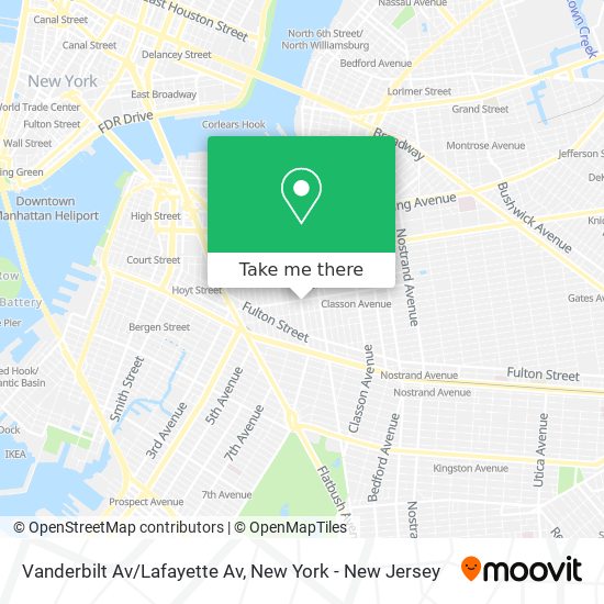 Vanderbilt Av/Lafayette Av map