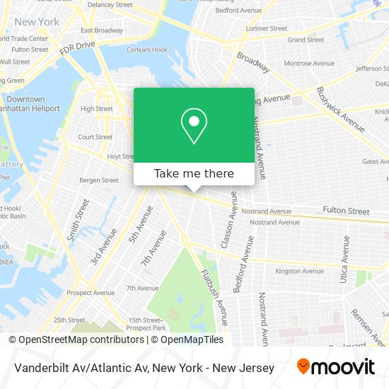 Vanderbilt Av/Atlantic Av map