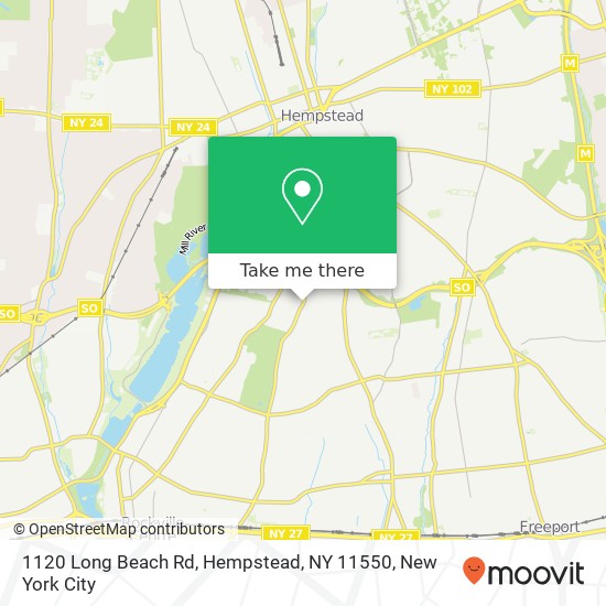 Mapa de 1120 Long Beach Rd, Hempstead, NY 11550