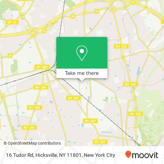 Mapa de 16 Tudor Rd, Hicksville, NY 11801