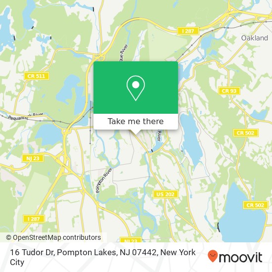 Mapa de 16 Tudor Dr, Pompton Lakes, NJ 07442