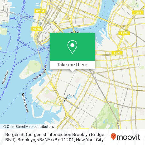 Bergen St (bergen st intersection Brooklyn Bridge Blvd), Brooklyn, <B>NY< / B> 11201 map