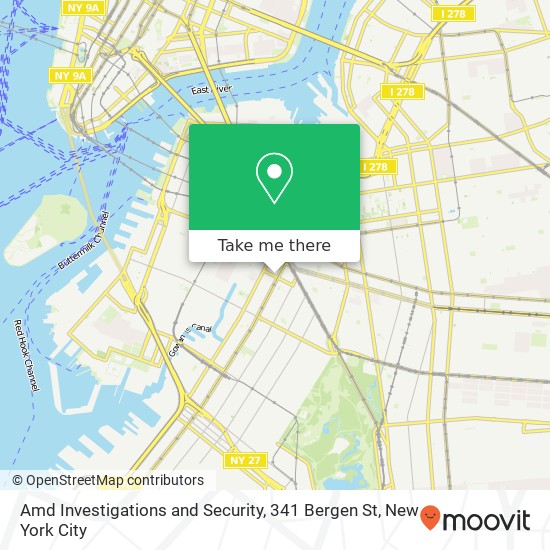 Mapa de Amd Investigations and Security, 341 Bergen St