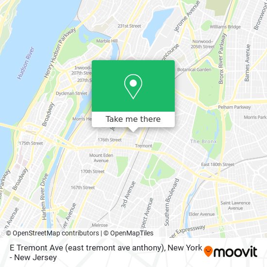 Mapa de E Tremont Ave (east tremont ave anthony)