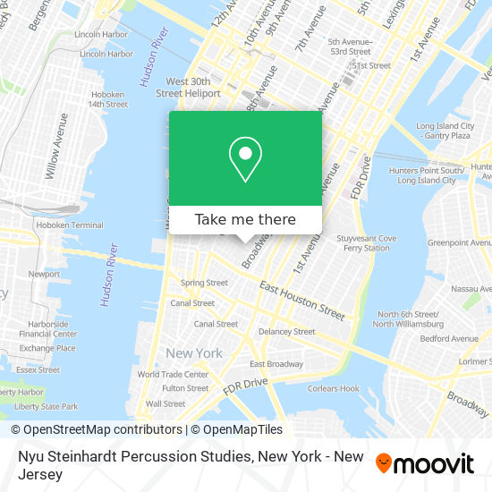 Mapa de Nyu Steinhardt Percussion Studies